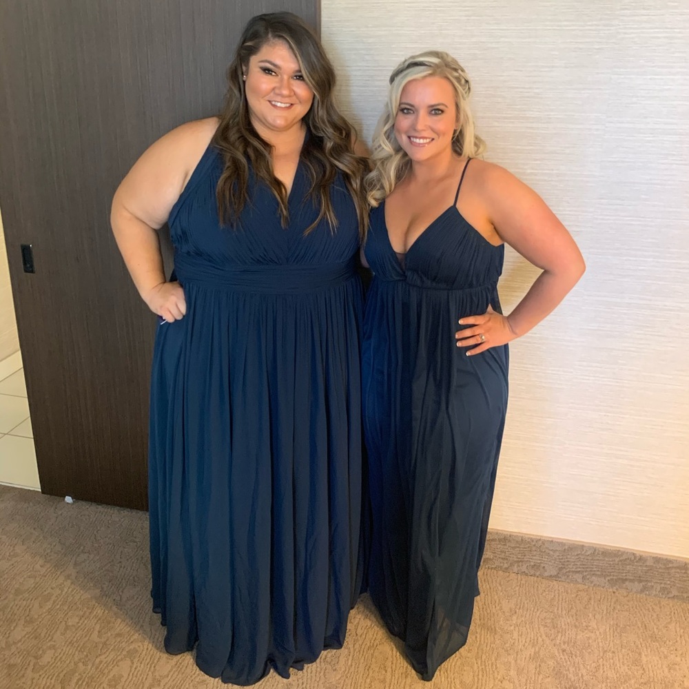 Navy Bridesmaid Full Length Dress